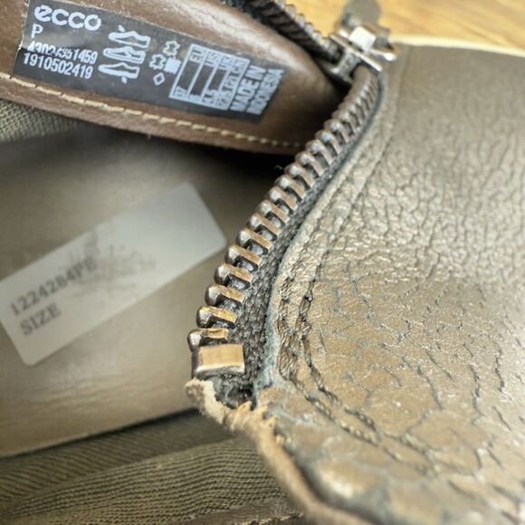 ECCO Soft 7 Low Bootie Women 37 Brown Metallic Crackle Zip Sneaker Comfo… - Picture 8 of 8